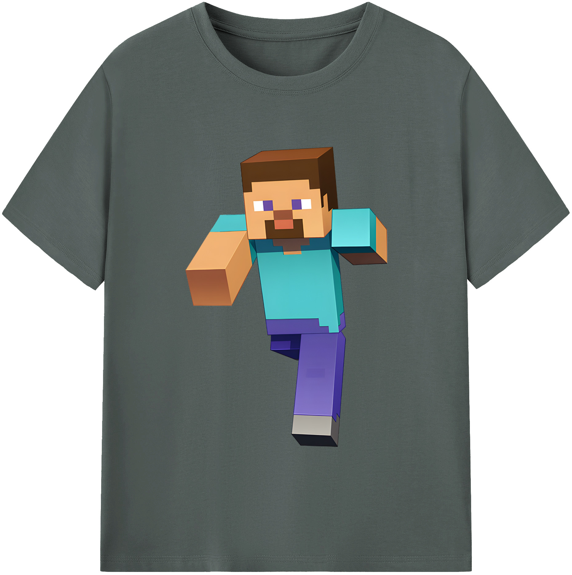 （画像用） マインクラフト ブロックの世界 Minecraft MC Block world 綿100％ メンズ半袖Tシャツ｜肌触りやわらか＆通気性